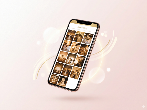 Digital photo gallery on phone screen